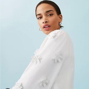 🆕 LOFT Floral Appliqué Blouse NWT